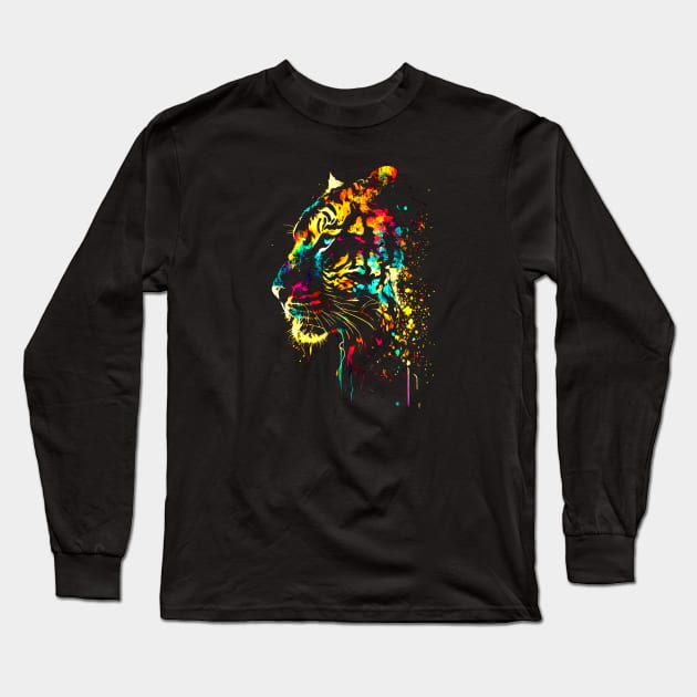 Psychedelic Tiger's Head #1 Long Sleeve T-Shirt by Butterfly Venom